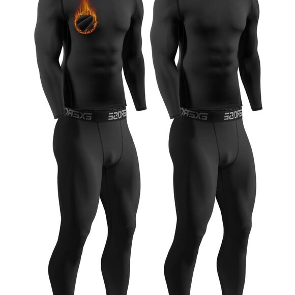 Men's Thermal Underwear Set Fleece Lined Base Layer Cold Weather Performance
